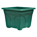 Southern Patio Medallion Dp1510Og Deck Planter, Plastic, Olive Green, Neutral DP1510FE